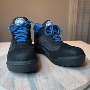 Timberland Philadelphia 76ers Boots Black Blue Red Leather Men's US Size 11